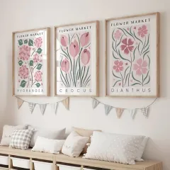 Doğal Ahşap Çerçeveli UV Baskı Flower Market Duvar Tablosu – Modern & Şık Mdf Duvar Dekoru