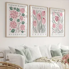 Doğal Ahşap Çerçeveli UV Baskı Flower Market Duvar Tablosu – Modern & Şık Mdf Duvar Dekoru