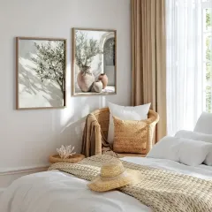 Doğal Ahşap Çerçeveli UV Baskı Duvar Tablosu Salon Yatak Odası Cafe Mutfak için Modern Duvar Dekoru