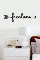 Siyah Ahşap Freedom Duvar Dekoru Salon Oturma Yatak Çocuk Odası Ofis için 60x20cm Mdf Tablo