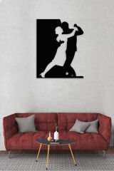 Siyah Ahşap Dans Eden Çift Duvar Dekoru Salon Oturma Yatak Odası Ofis için 40x50cm Mdf Tablo