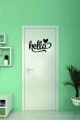 Siyah Ahşap Hello Duvar Dekoru Salon Oturma Yatak Odası Ofis için 40x25 Mdf Tablo