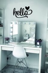 Siyah Ahşap Hello Duvar Dekoru Salon Oturma Yatak Odası Ofis için 40x25 Mdf Tablo