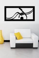 Siyah Ahşap Dini İslami Duvar Dekoru Salon Oturma Yatak Odası Ofis için 60x30cm Mdf Tablo