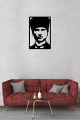 Siyah Ahşap Atatürk Duvar Dekoru Salon Oturma Yatak Odası Ofis için 30x45cm Mdf Tablo