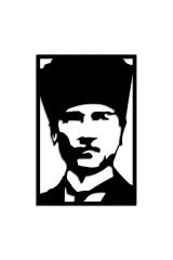 Siyah Ahşap Atatürk Duvar Dekoru Salon Oturma Yatak Odası Ofis için 30x45cm Mdf Tablo
