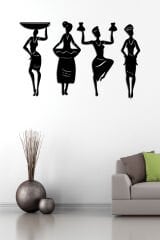 Siyah Ahşap Afrikalı Kadınlar Duvar Dekoru Salon Oturma Yatak Odası Ofis için 50x70 Mdf Tablo