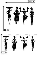 Siyah Ahşap Afrikalı Kadınlar Duvar Dekoru Salon Oturma Yatak Odası Ofis için 50x70 Mdf Tablo