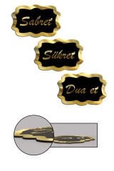 Siyah Ahşap Gold Pleksi Sabret Şükret Dua Et Duvar Dekoru Salon Oturma Yatak Odası için 30x20 Tablo
