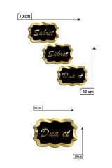 Siyah Ahşap Gold Pleksi Sabret Şükret Dua Et Duvar Dekoru Salon Oturma Yatak Odası için 30x20 Tablo