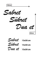 Siyah Ahşap Sabret Şükret Dua Et Duvar Dekoru Salon Oturma Yatak Odası Ofis için 100x60cm Mdf Tablo