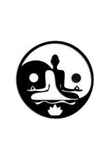 Siyah Ahşap Yoga Meditasyon Duvar Dekoru Salon Oturma Yatak Odası Ofis Mutfak için 50x50cm Mdf Tablo