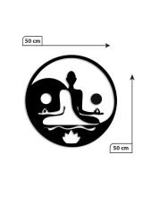 Siyah Ahşap Yoga Meditasyon Duvar Dekoru Salon Oturma Yatak Odası Ofis Mutfak için 50x50cm Mdf Tablo