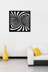 Siyah Ahşap İllüzyon Duvar Dekoru Salon Oturma Yatak Çocuk Odası Ofis Mutfak için 50x50cm Mdf Tablo