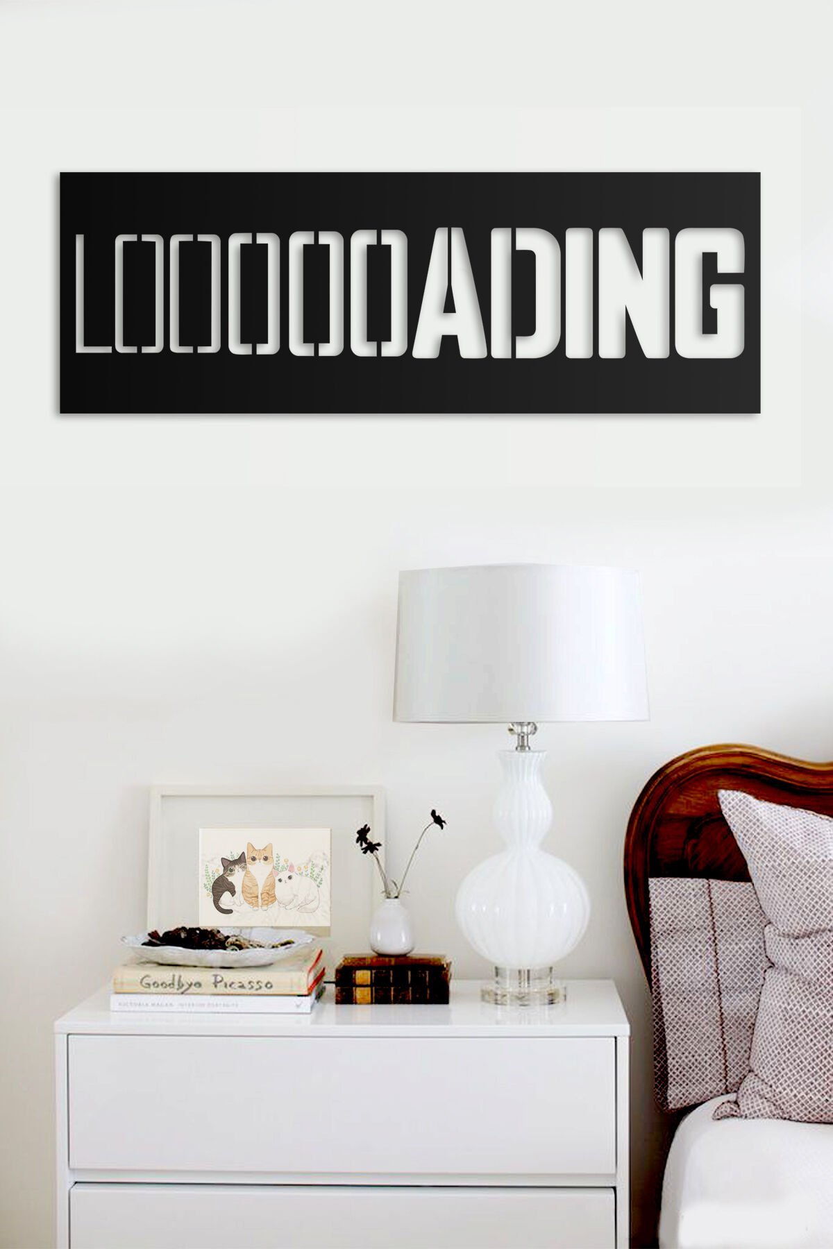 Siyah Ahşap Loading Duvar Dekoru Tablo
