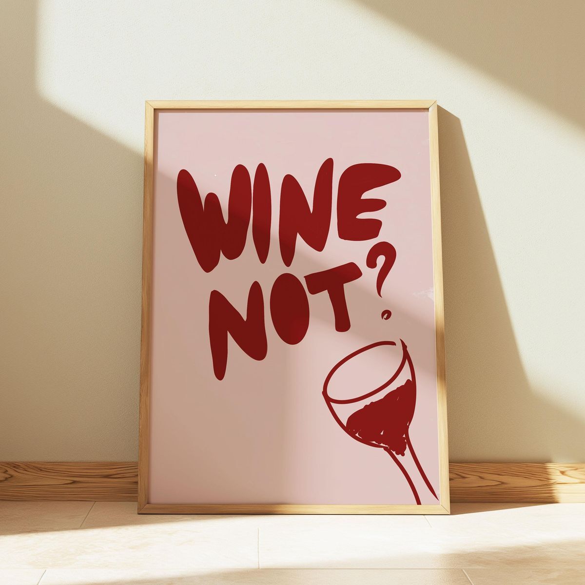 Doğal Ahşap Çerçeveli UV Baskı Wine Not Yazılı Tablo Seti – Modern & Şık Mutfak Duvar Dekoru