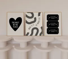 Doğal Ahşap Çerçeveli UV Baskı Good Times Yazılı Duvar Tablosu – Modern & Şık Duvar Dekoru