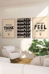 Doğal Ahşap Çerçeveli UV Baskı Manifest Duvar Tablosu – Modern & Şık Duvar Dekoru