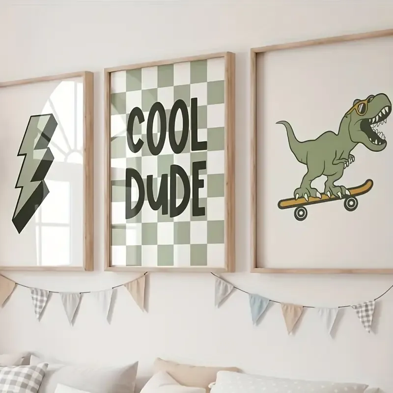 Doğal Ahşap Çerçeveli UV Baskı Cool Dude Duvar Tablosu – Modern & Şık Bebek Çocuk Odası Duvar Dekoru