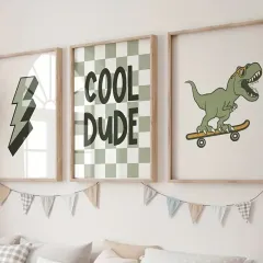 Doğal Ahşap Çerçeveli UV Baskı Cool Dude Duvar Tablosu – Modern & Şık Bebek Çocuk Odası Duvar Dekoru