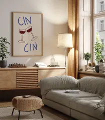 Doğal Ahşap Çerçeveli UV Baskı Cocktails Duvar Tablosu Modern & Şık Mutfak Kahve Köşesi Duvar Dekoru