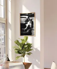 Doğal Ahşap Çerçeveli UV Baskı Porche Duvar Tablosu – Modern & Şık Duvar Dekoru