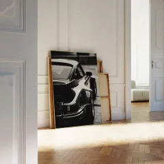 Doğal Ahşap Çerçeveli UV Baskı Porche Duvar Tablosu – Modern & Şık Duvar Dekoru