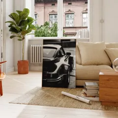Doğal Ahşap Çerçeveli UV Baskı Porche Duvar Tablosu – Modern & Şık Duvar Dekoru