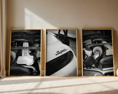 Doğal Ahşap Çerçeveli UV Baskı Supra Duvar Tablosu – Modern & Şık Araba Duvar Dekoru