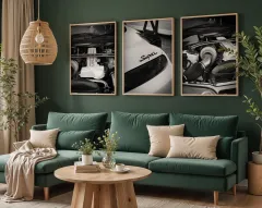 Doğal Ahşap Çerçeveli UV Baskı Supra Duvar Tablosu – Modern & Şık Araba Duvar Dekoru