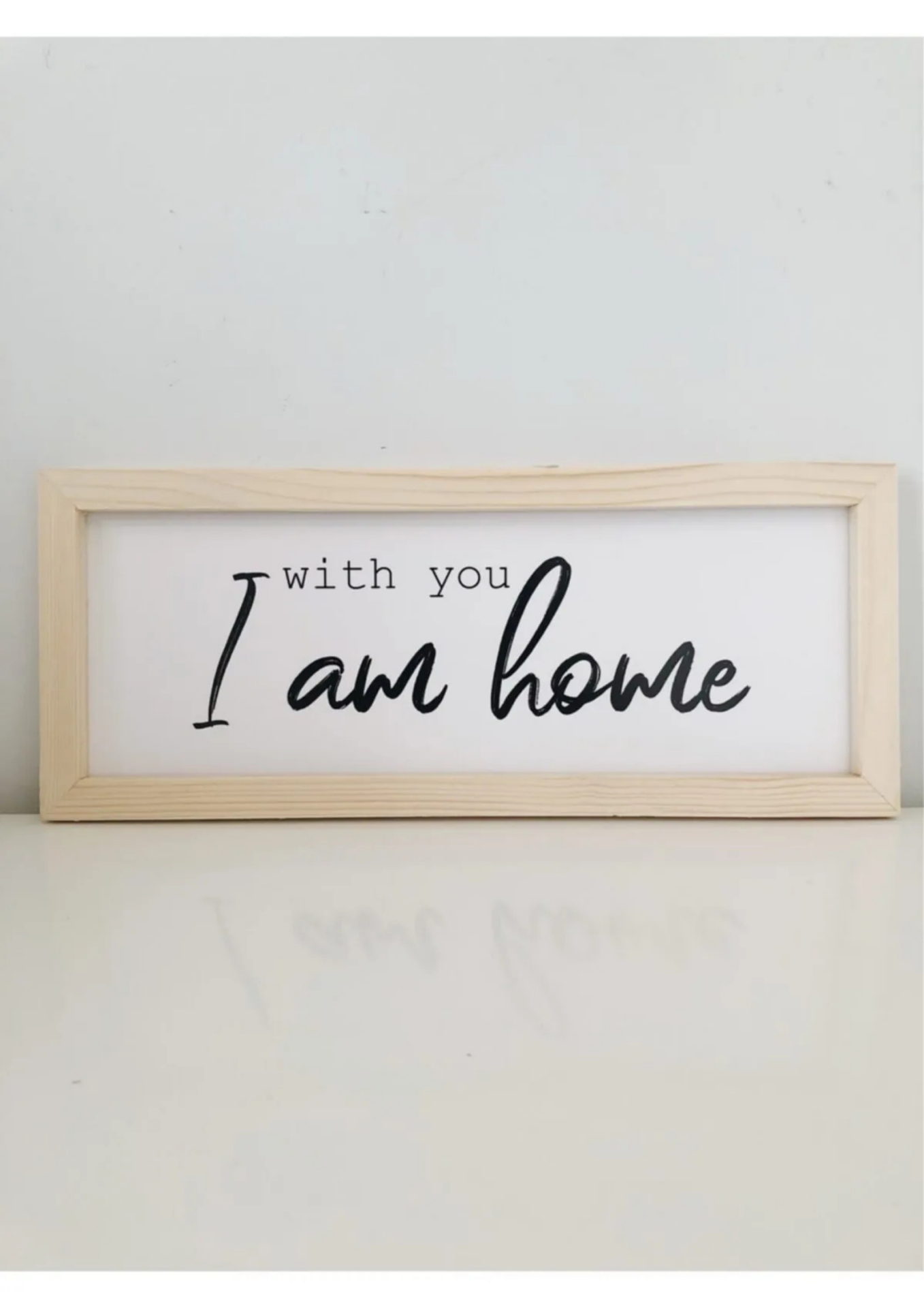 Doğal Ahşap Kenarlı With You Duvar Dekoru Salon Oturma Yatak Çocuk Odası için Tablo Set