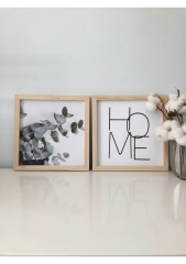 Doğal Ahşap Kenarlı Home Duvar Dekoru Salon Oturma Yatak Çocuk Odası için Tablo Seti