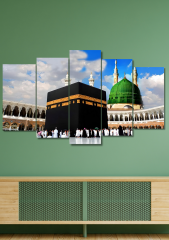 5 Parça Kabe Manzaralı Duvar Dekoru - Salon Oturma Yatak Odası için Mdf Tablo Seti