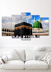 5 Parça Kabe Manzaralı Duvar Dekoru - Salon Oturma Yatak Odası için Mdf Tablo Seti