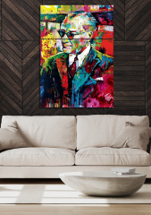 3 Parça Yağlı Boya Görünümlü Atatürk Duvar Dekoru Salon Oturma Yatak Odası Ofis Antre için Tablo