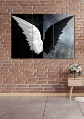 3 Parça Melek Kanatları Duvar Dekoru Salon Oturma Yatak Odası Ofis Antre için Tablo Seti