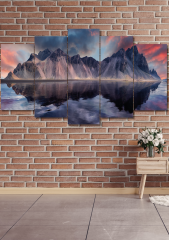 5 Parça Deniz ve Dağ Duvar Dekoru Salon Oturma Yatak Odası Ofis Antre için Tablo Seti