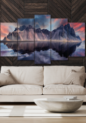 5 Parça Deniz ve Dağ Duvar Dekoru Salon Oturma Yatak Odası Ofis Antre için Tablo Seti