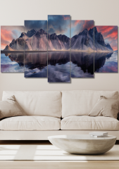 5 Parça Deniz ve Dağ Duvar Dekoru Salon Oturma Yatak Odası Ofis Antre için Tablo Seti